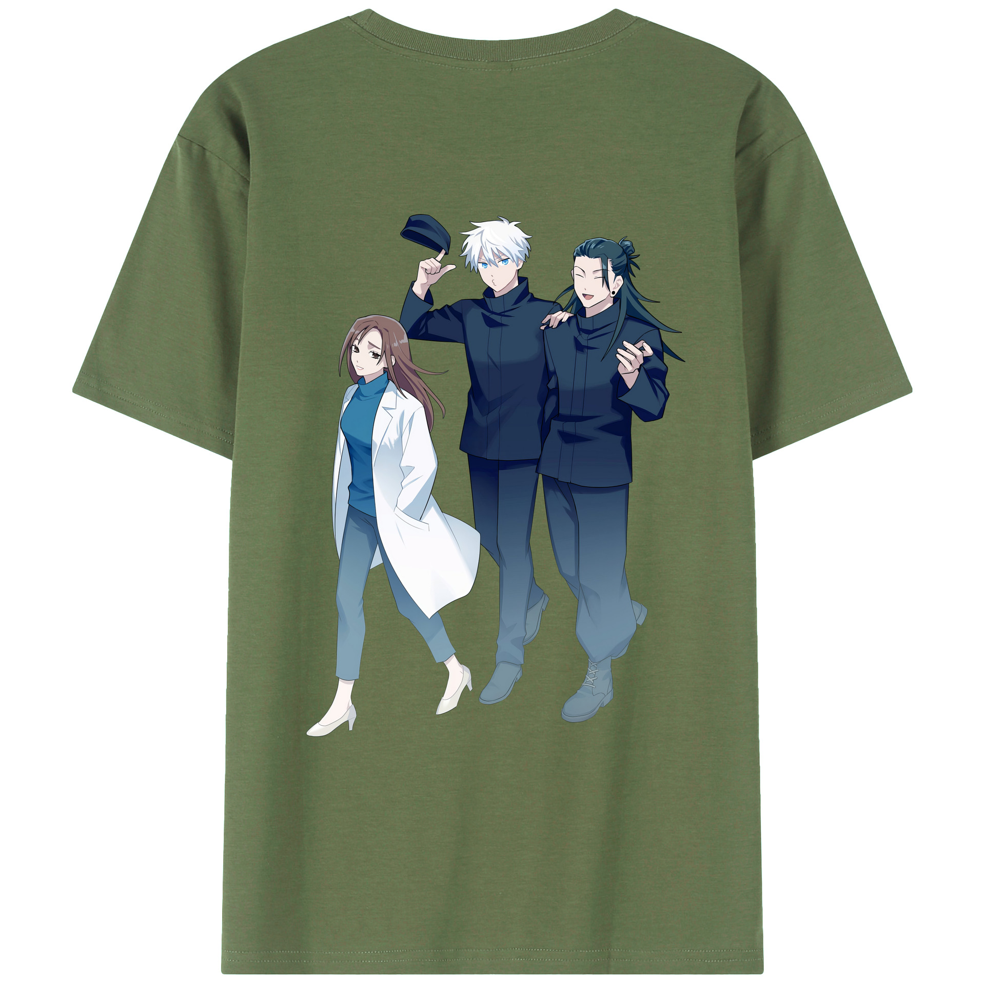 （画像用） 呪術廻戦 Jujutsu Kaisen 綿100％ メンズ半袖Tシャツ（バックプリント） 通気性